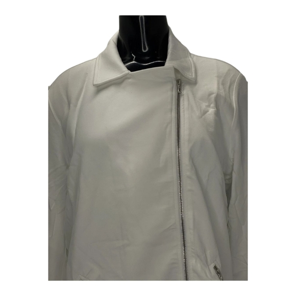 Majestic Filatures Womens Jacket White Size XL EU 4 French Terry Moto Full Zip - Picture 7 of 15